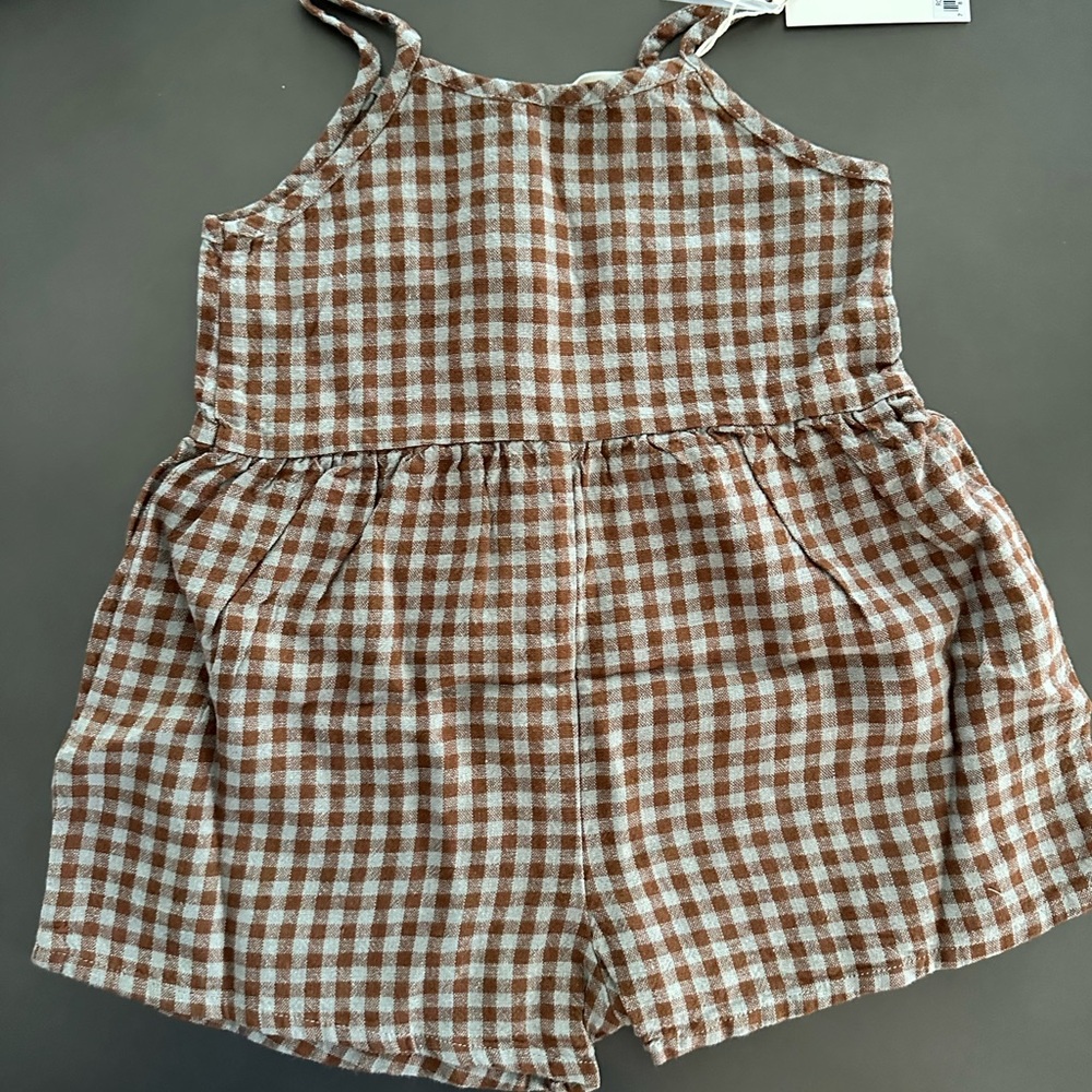 Rylee + Cru Button Romper Gingham - Picture 5 of 6